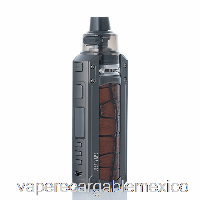 Vape Recargable Perdido Vape Ursa Quest 100w Pod Mod Kit Bronce / Cuero De Cocodrilo